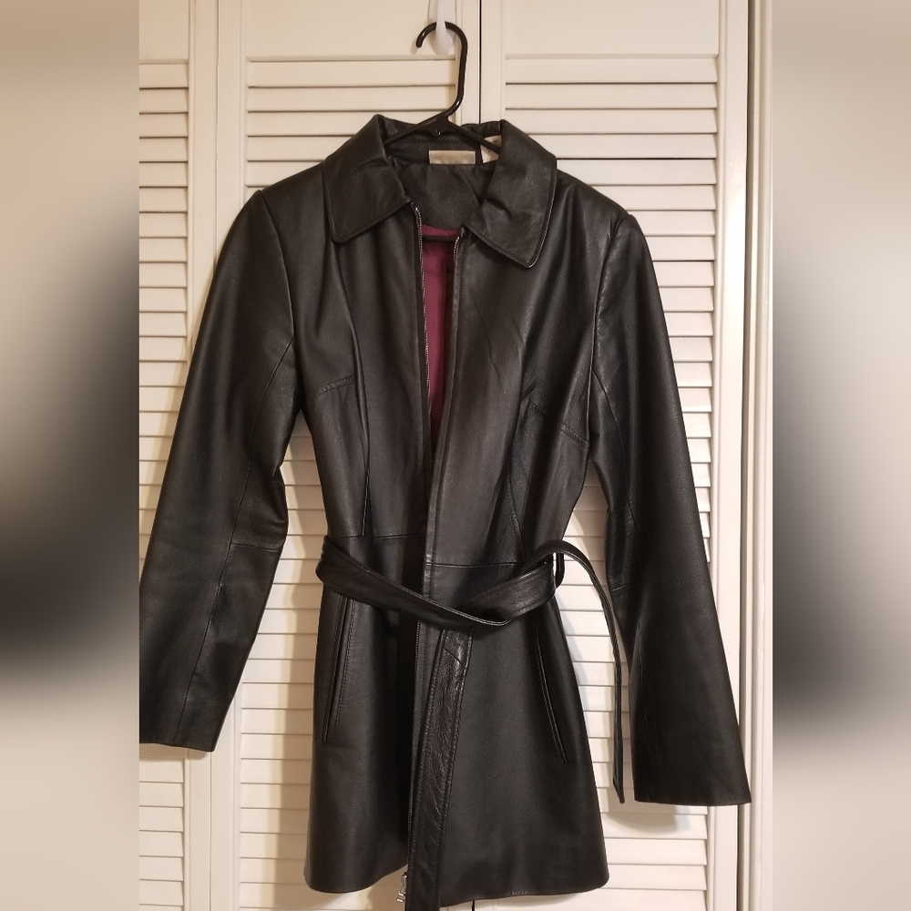 Genuine Black Leather Jacket sz S